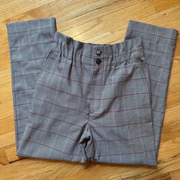 Madewell Paperbag Tapered Pants in Glen Plaid size 0 - Picture 5 of 9